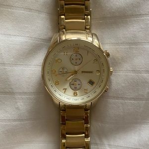 Gold Fossil watch